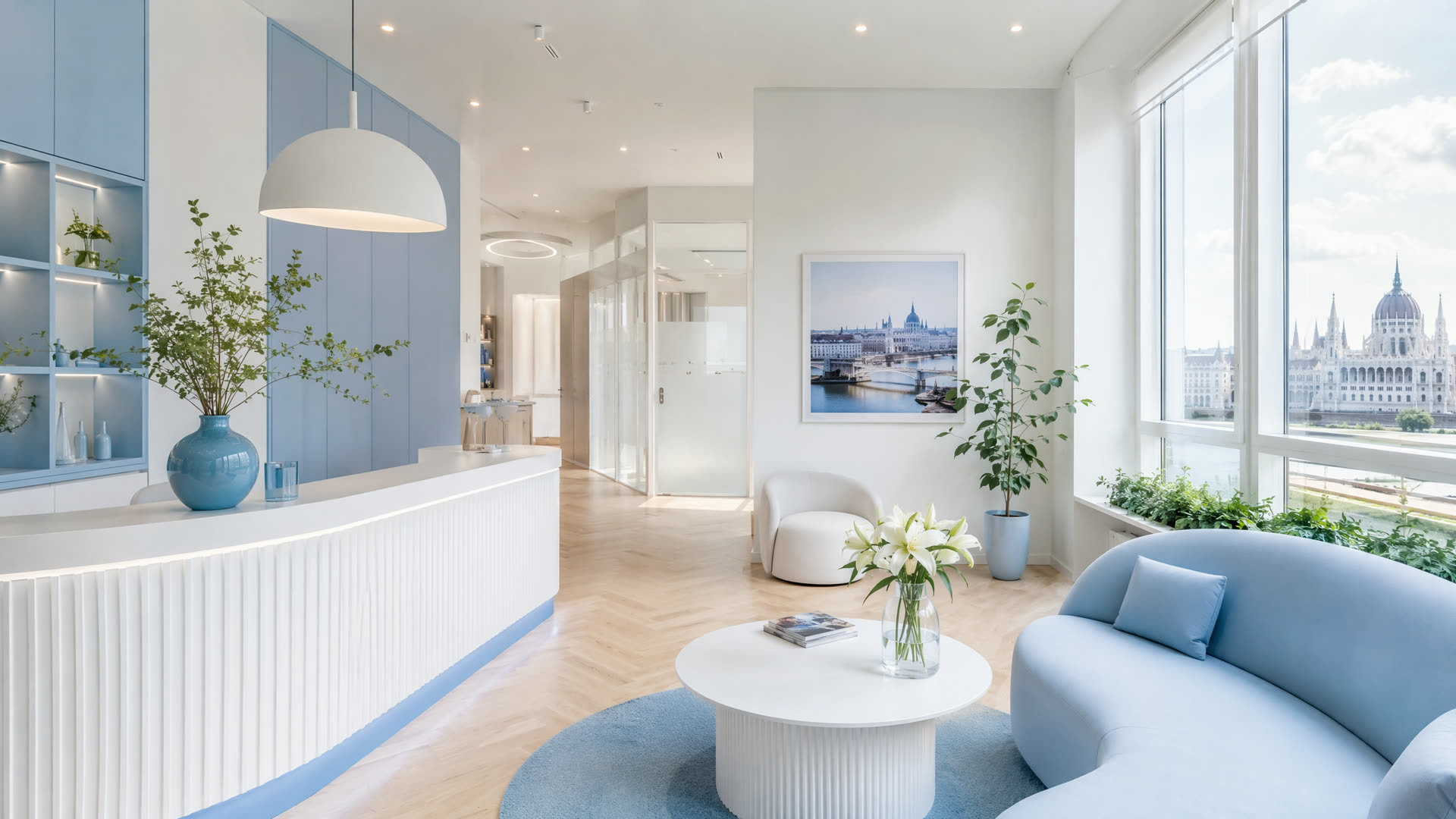 Bright modern SODC reception in Budapest